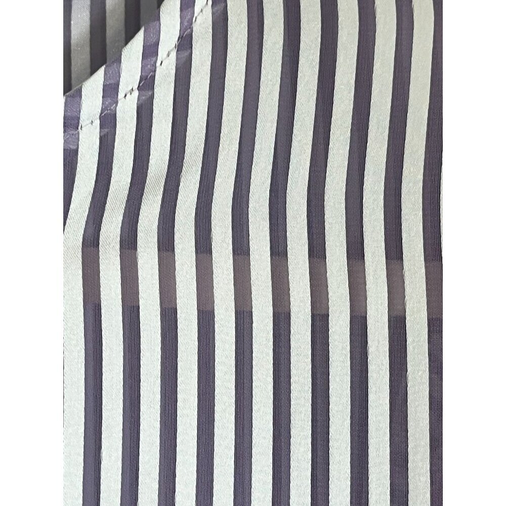 Retro Striped Blouse 10 Purple Classic Old Money Preppy Chic Artsy Boho Glam 80s - Picture 6 of 11